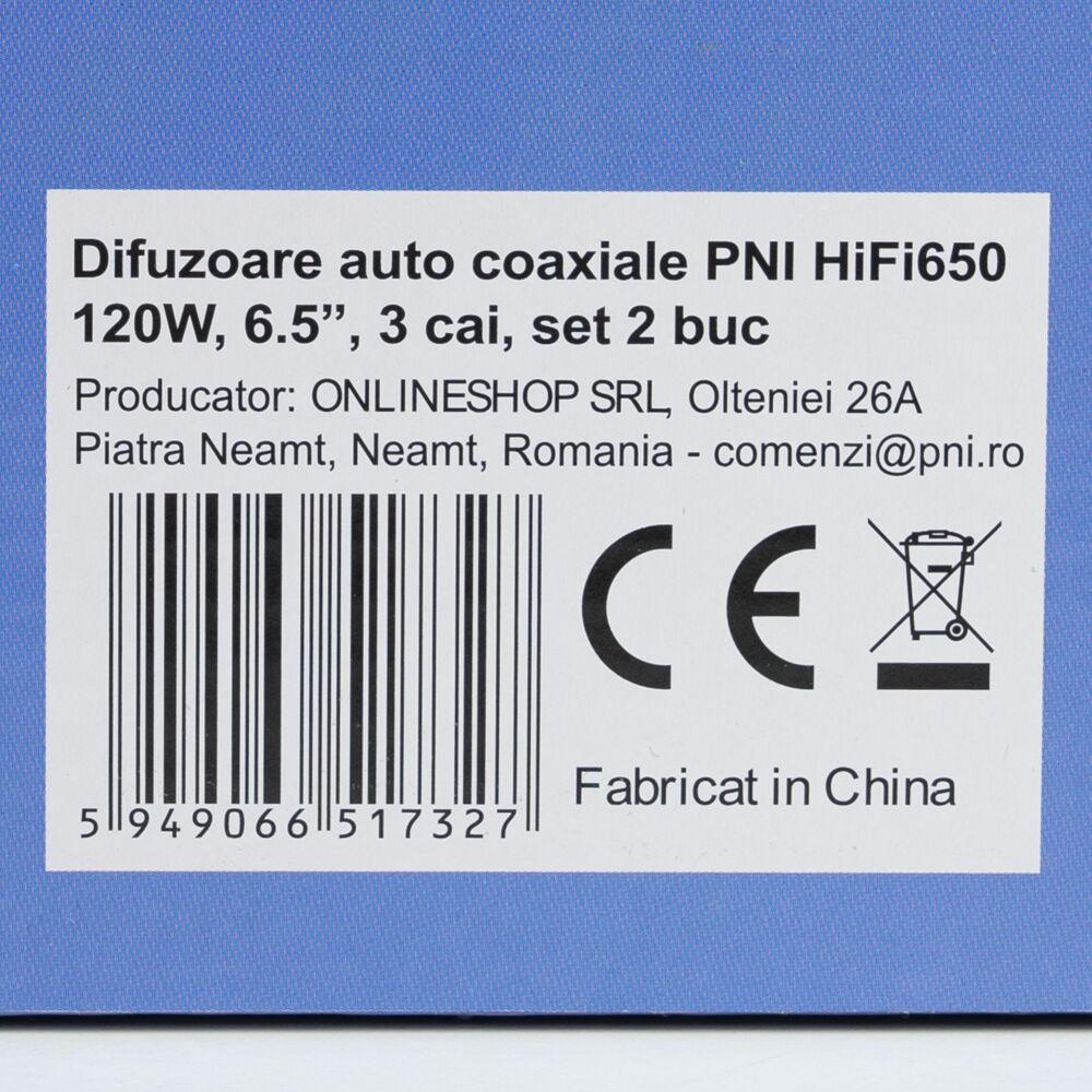 Altavoces coaxiales para coche PNI HiFi400, 80 W, 4 ohmios, 10 cm, 3 vías,  diámetro del núcleo de inyección 100 mm, juego de 2