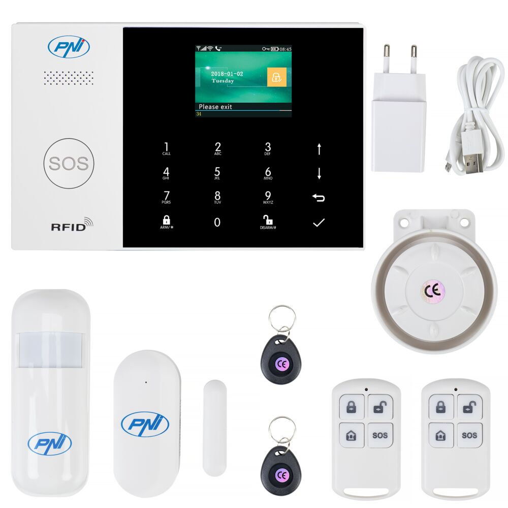 Sistema de alarma de puerta WiFi, sistema de seguridad para el hogar  inteligente inalámbrico, con alerta de aplicación de teléfono, kit de 8  piezas (sirena de alarma, sensor de ventana de puerta