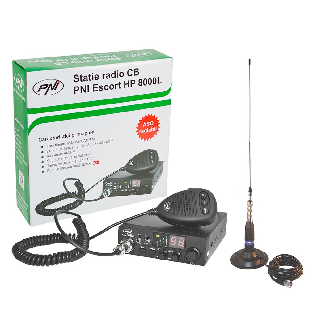 PNI Radio CB Escort HP 6500 ASQ con Antena CB ML160 con Base magnética :  : Electrónica