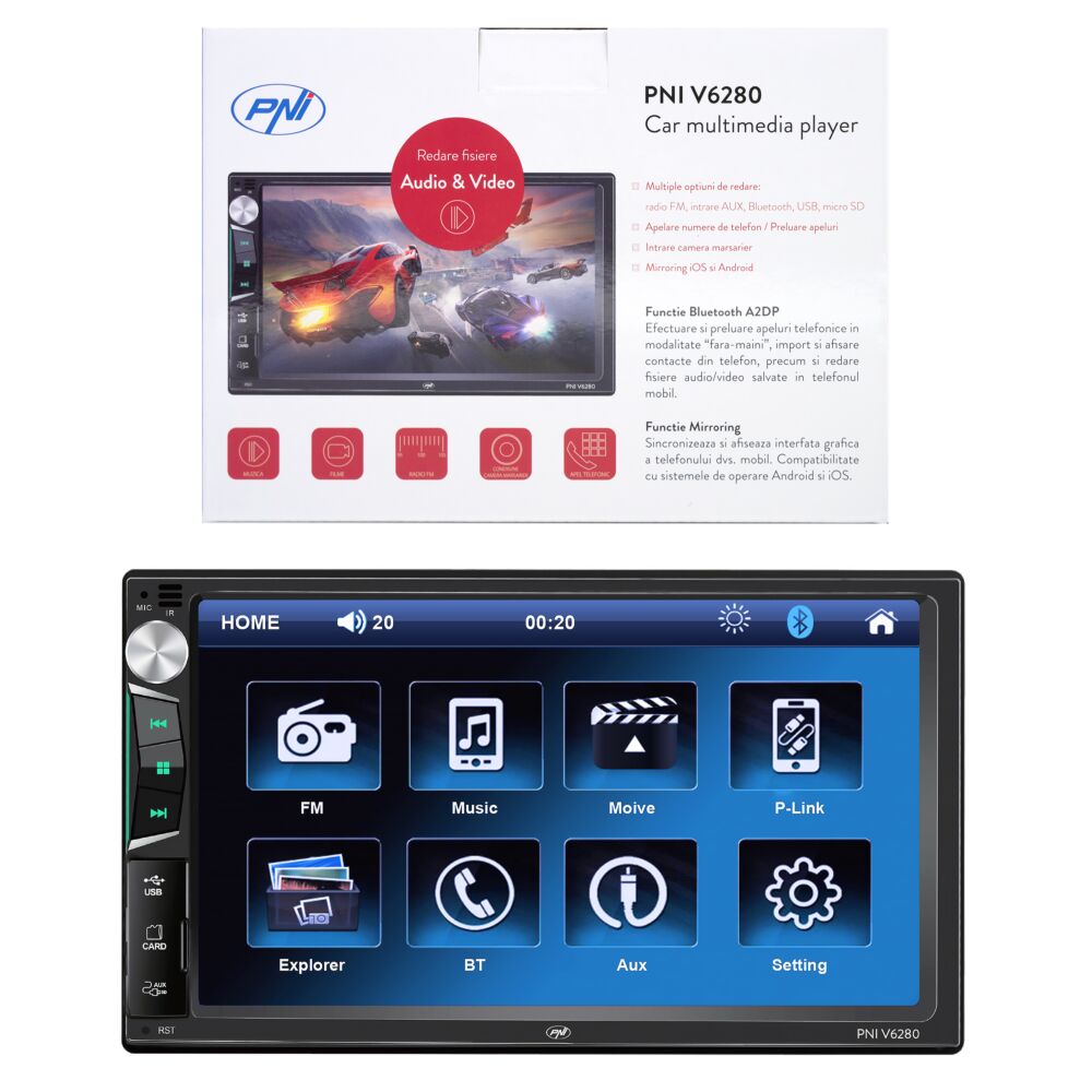 Reproductor multimedia para coche PNI V6280 con pantalla táctil