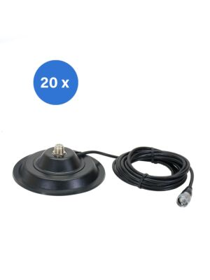 Caja con 20 bases magnéticas PNI 145/PL de 145 mm, cable de 4 m y conector PL259.