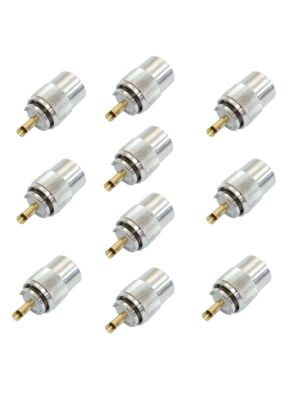 Juego de 10 clavijas PNI PL259 para cable RG213, pin central dorado 9mm