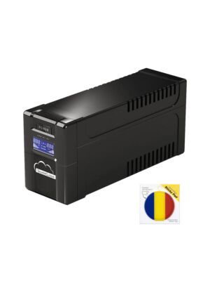 Paquete de SAI SilverCloud SafePC 650AVR, 360 W de potencia y bandera adhesiva incluida.