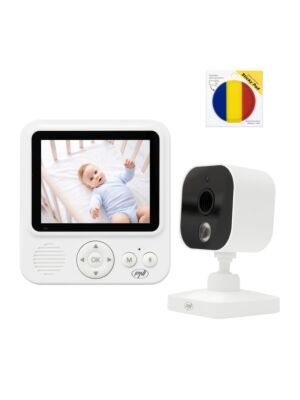 Paquete de vídeo: Monitor de bebé PNI BM280, pantalla inalámbrica de 2,8 pulgadas a 2,4 GHz con almohadilla adhesiva incluida
