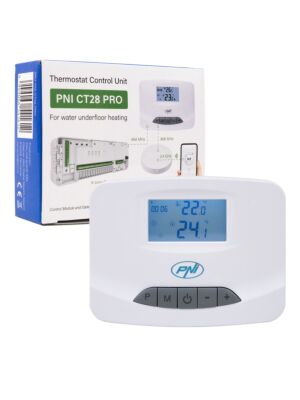 Unidad de control de termostato PNI CT28 PRO inalámbrico, para calefacción por suelo radiante compatible con el módulo de control Electrova