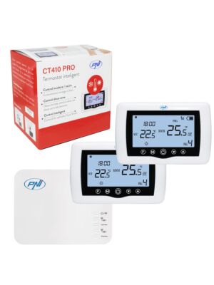 Termostato inteligente inalámbrico PNI CT410 PRO, con WiFi, control de 2 zonas vía Internet, para sistemas de calefacción, bombas, electricidad