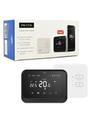 Termostato inteligente PNI CT45 inalámbrico, con WiFi, control por Internet, para plantas de calefacción, APP TuyaSmart