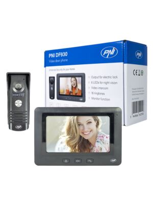 Videoportero PNI DF930 con 1 monitor, pantalla LCD de 7 pulgadas, 800x480, salida electromagnética yala, negro
