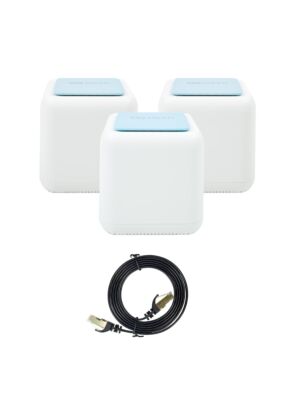 Paquete de sistema de malla Wi-Fi Gigabit PNI GB1200 y cable de red plano CAT7 S/STP 1bc PNI U7015B de 1,5 m