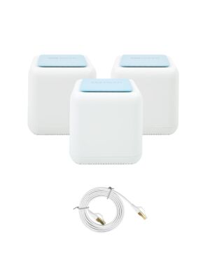 Paquete de sistema de malla Wi-Fi Gigabit PNI GB1200 y cable de red plano CAT8 S/STP 1bc PNI U8015W de 1,5 m