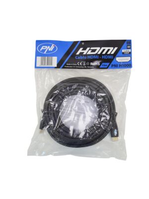 Cable HDMI PNI H1000 High-Speed ​​1.4V, plug-in, Ethernet, dorado, 10m
