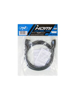 Cable HDMI PNI H150 Alta velocidad 1.4V, plug-in, Ethernet, dorado, 1.5 m