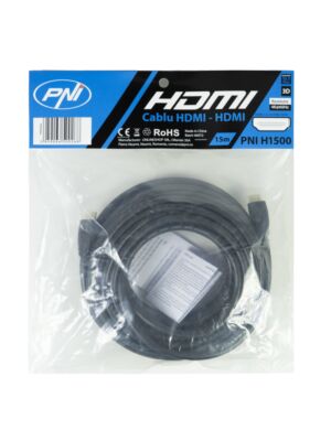 Cable HDMI PNI H1500 High-Speed ​​1.4V, plug-in, Ethernet, dorado, 15m