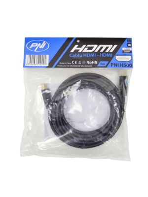 Cable HDMI PNI H500 High-Speed ​​1.4V, plug-in, Ethernet, dorado, 5m