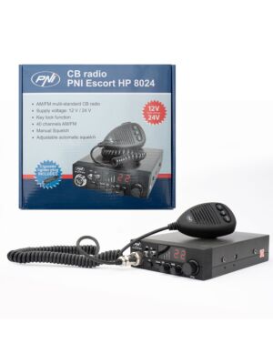 La estación de radio CB PNI HP 8024 escolta con ASQ ajustable y fuente de alimentación 12V-24V