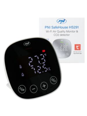 Sensor de calidad del aire y dióxido de carbono (CO2) PNI SafeHouse HS291 compatible con la aplicación Tuya