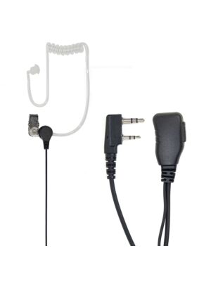 Auriculares con micrófono y tubo acústico.