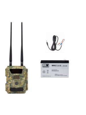 Kit de cámara de caza PNI Hunting 400C PRO de 24MP con batería de 7,2Ah y cable de alimentación