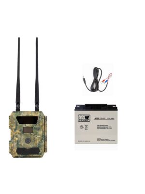 Kit de cámara de caza PNI Hunting 400C PRO de 24MP con batería de 18Ah y cable de alimentación