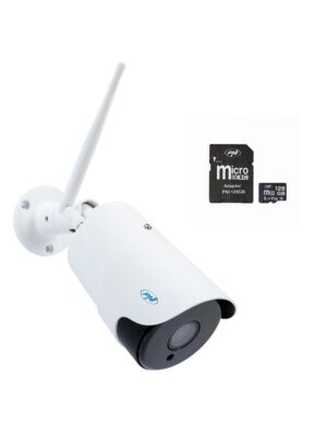 Cámara de videovigilancia y tarjeta de memoria incluidas.