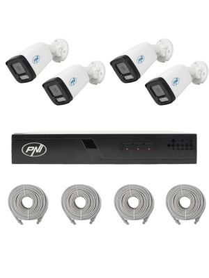 Paquete de videovigilancia con 4 cámaras y cables de 20 metros incluidos