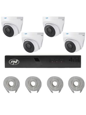 Paquete de videovigilancia con 4 cámaras y cables de 20 metros incluidos