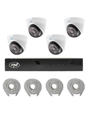 Paquete de videovigilancia con 4 cámaras y cables de 20 metros incluidos