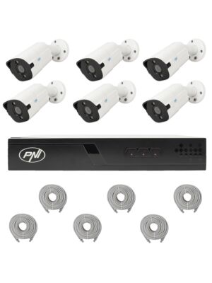 Paquete de videovigilancia con 6 cámaras y cables de 20 metros incluidos