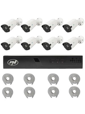 Paquete de videovigilancia con 8 cámaras y cables de 20 metros incluidos