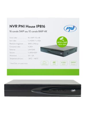 NVR PNI Casa IP16A2 con 16 canales IP 4K