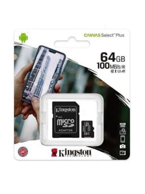 Tarjeta de memoria MicroSD Canvas Select Plus, 64 GB, 100 MB / s, con adaptador