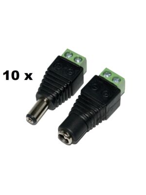 Juego de 10 conectores hembra/macho PNI M02 para sistemas de vigilancia