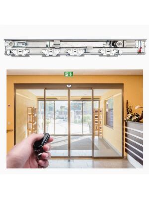 Sistema de apertura automática MAG150 para 2 puertas correderas de 150 kg.