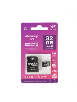 Tarjeta de memoria MicroSD PNI de 32 GB con adaptador SD
