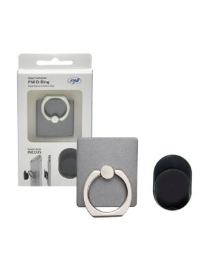 Soporte universal PNI O-Ring, soporte de escritorio y Smart Grip, negro claro, soporte automático incluido