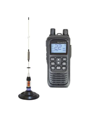 Kit de estación de radio CB portátil PNI Escort HP 92 multiestándar 4W, 12-24V AM-FM con antena CB PNI ML70 con imán