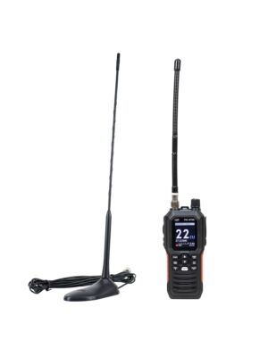 PNI Escort HP 102 Estación de radio portátil multiestándar CB, 4W, 12V-24V, AM-FM con antena PNI Extra 45 CB con imán