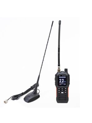 Estación de radio portátil portátil PNI Escort HP 102, 4W, 12V-24V, AM-FM con antena PNI Extra 48 CB con imán