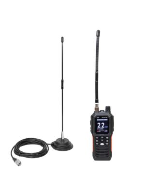 Paquete de estación de radio CB portátil PNI Escort HP 102 multi estándar, 4W, 12V-24V, AM-FM con antena CB PNI Extra 40 con imanes.