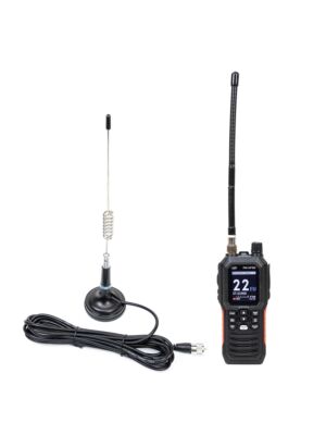Paquete de estación de radio CB portátil multiestándar PNI Escort HP 102, 4W, 12V-24V, AM-FM con antena CB PNI ML29 con imán