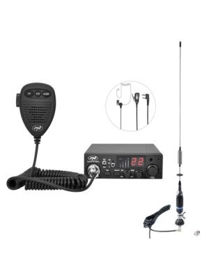 CB PNI ESCORT HP 8001L ASQ Radio Station Pack + Antena CB PNI S75 con cable y montaje fijo