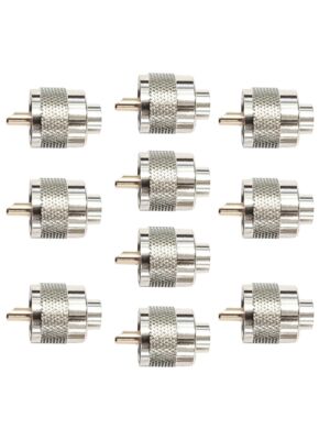 Juego de 10 piezas PNI PL259 enchufe corto para cable RG58 con pin central dorado de 6 mm