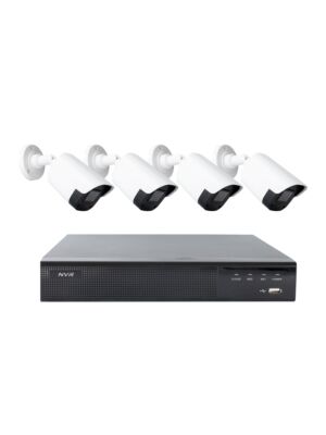 Kit de videovigilancia PNI House IPMAX POE22S, NVR y 4 cámaras tipo bala de 4MP