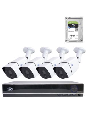 Paquete kit de videovigilancia AHD PNI House PTZ1300 Full HD - NVR y 4 cámaras exteriores 2MP full HD 1080P con HDD 1Tb incl