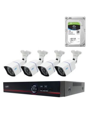 Paquete de kit de videovigilancia AHD PNI House PTZ1500 5MP - DVR y 4 cámaras externas y 1Tb HDD incluido