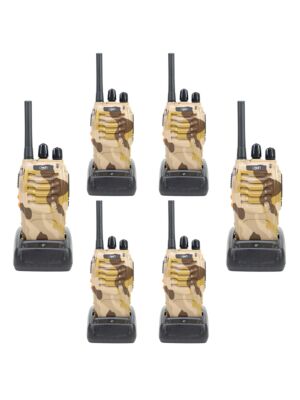 Kit de 6 emisoras de radio portátiles PNI PMR R40 CAMO pilas, cargadores y auriculares incluidos