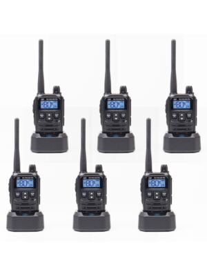 Kit de 6 emisoras de radio portátiles PNI PMR R45 PRO 446MHz, 0,5W, 99 canales programables, 16 PMR y 38 tonos CTCSS y 104 DCS,