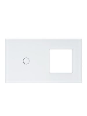 PNI SH611 marco de vidrio doble para interruptor y enchufe, blanco