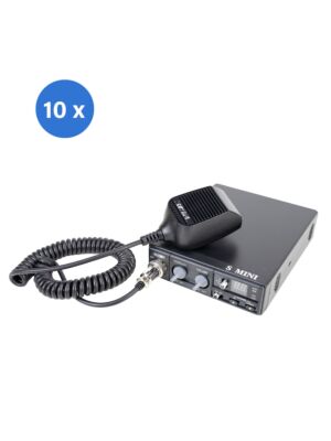 Caja con estación de radio 10bc CB CRT S Mini Dual Voltaje, 12/24V, 4W, con ASQ, AM-FM