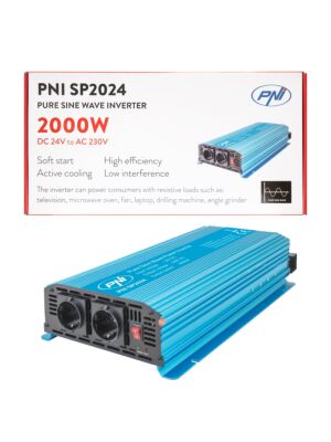 Inversor de tensión PNI SP2024 24V fuente de alimentación 230V salida 2000W onda sinusoidal pura